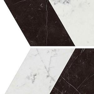 Carrara Pure - Nero Marquina Chevron