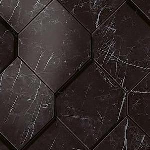 Nero Marquina Mosaico Esagono 3D